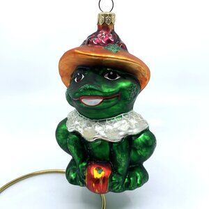 Christopher Radko Ornament Lillie Mae Frog 1996 Bonnet Apple Retired Vintage